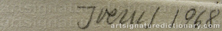 Authentic signature by Lennart IVERUS on artwork