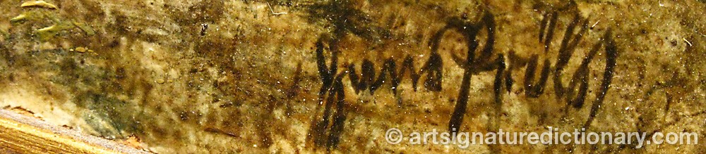 Authentic signature by Hans PRÖLS on  artwork