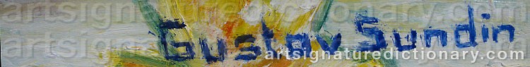 Authentic signature by Gustav SUNDIN on Painting/Watercolour artwork