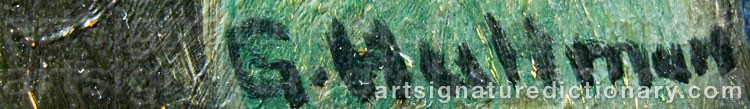 Authentic signature by G. HULTMAN on  artwork