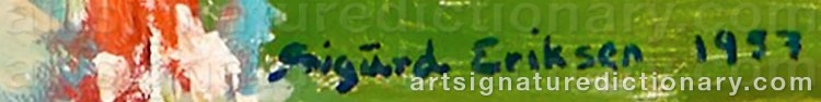 Authentic signature by Sigurd ERIKSEN on artwork