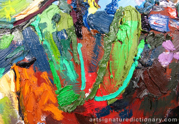 Close-up details showing Albin AMELIN signature forgery characteristics