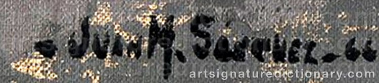 Authentic signature by Juan Manuel SANCHEZ on Painting/Watercolour artwork