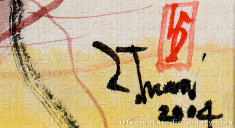 Authentic signature by BUI TIEN TUAN on  artwork