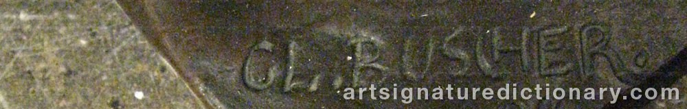 Authentic signature by G L BUSCHER on  artwork