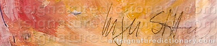 Authentic signature by Inger SITTER on  artwork
