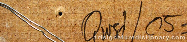 Authentic signature by Patrik QVIST on Painting/Watercolour artwork