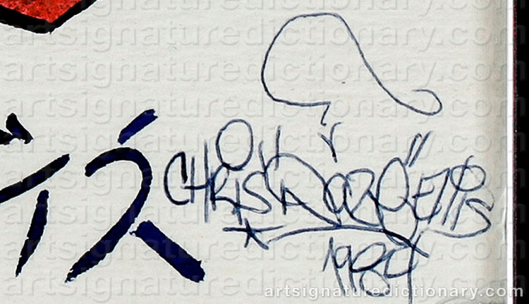 Authentic signature by Chris Ellis DAZE on  artwork
