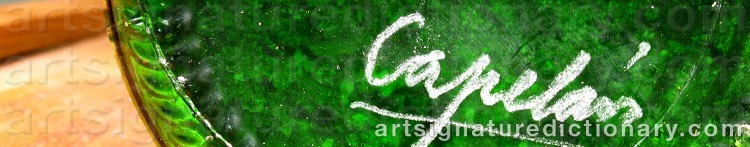 Authentic signature by Carlos CAPELÁN on  artwork