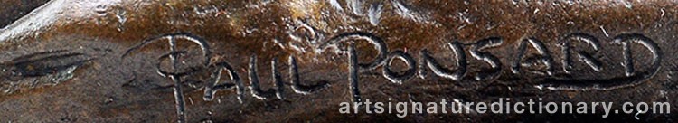 Authentic signature by Paul PONSARD on  artwork
