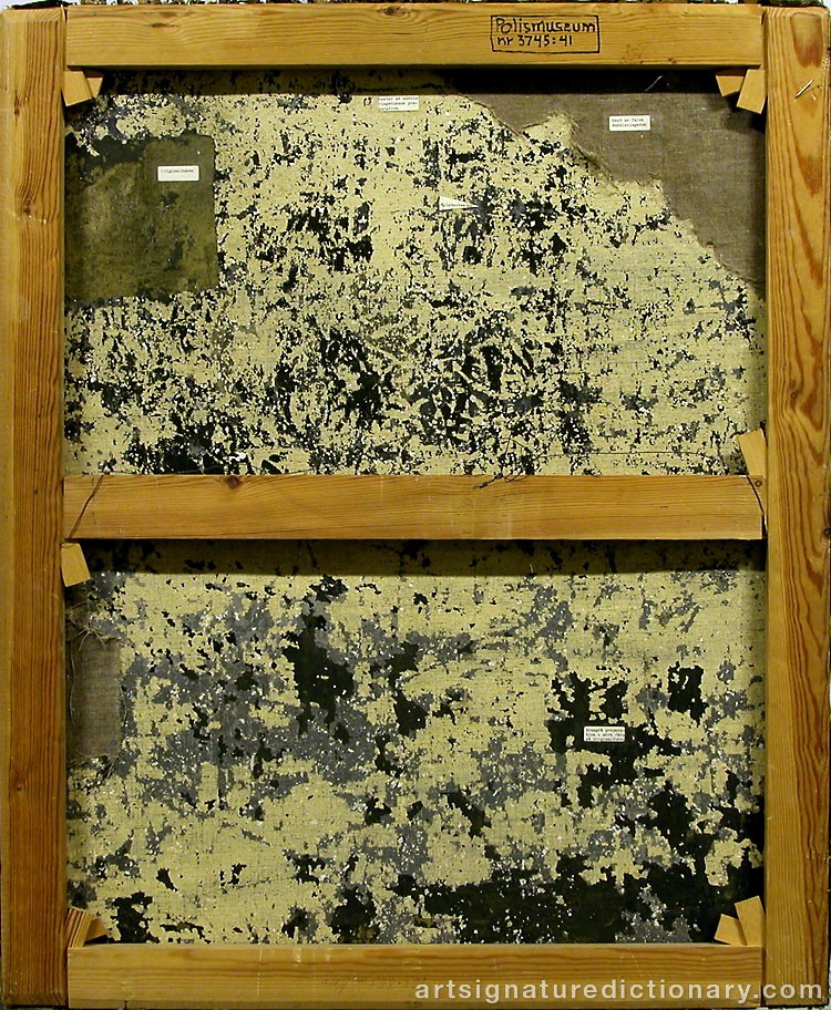 Close-up details showing Edvard MUNCH signature forgery characteristics