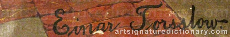 Authentic signature by Einar TORSSLOW on artwork
