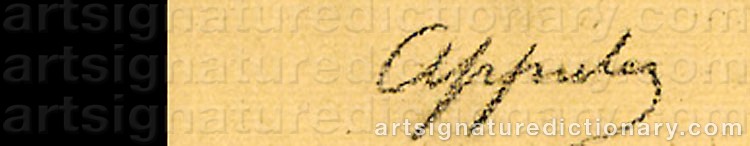 Authentic signature by George Owen Wynne APPERLEY on  artwork