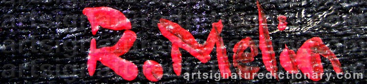 Authentic signature by Robert MELIN on  artwork