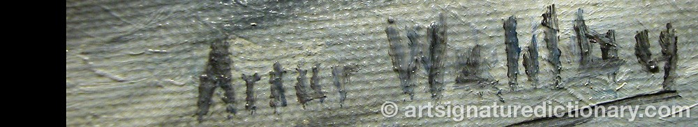 Authentic signature by Artur WAHLBERG on artwork