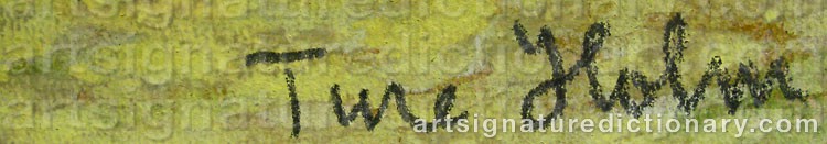 Authentic signature by Ture HOLM on  artwork