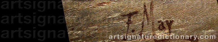 Authentic signature by Ferdinand MAY on  artwork