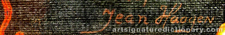 Authentic signature by Jean HAAGEN on  artwork