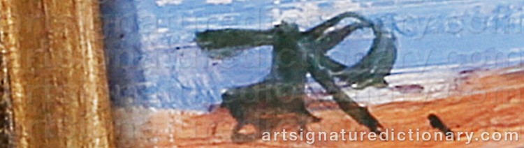 Authentic signature by Ingrid RYDBECK ZUHR on Painting/Watercolour artwork