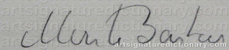 Authentic signature by Merete BARKER on  artwork