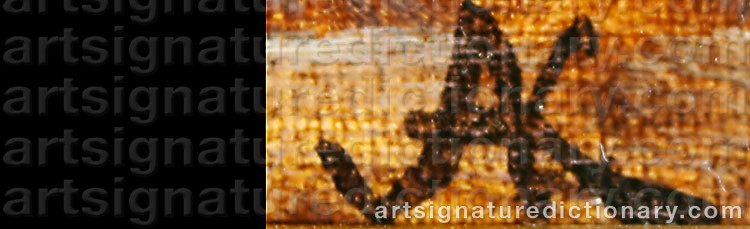 Authentic signature by Aleksander KOTSIS on  artwork