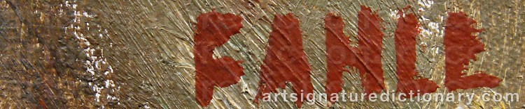 Signature by Gustaf Adolf FAHLE