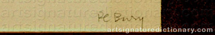 Authentic signature by Pol BURY on  artwork