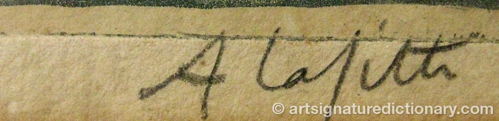 Authentic signature by Alphonse LAFITTE on  artwork