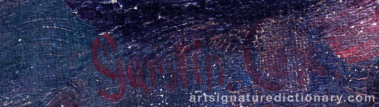 Authentic signature by Garstin COX on  artwork