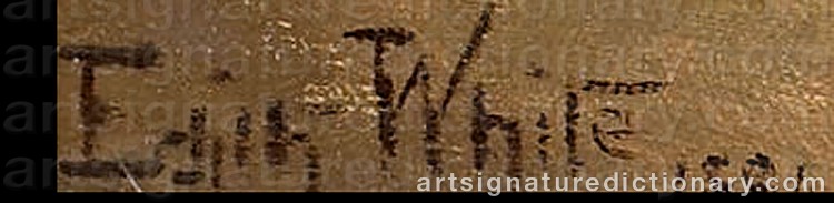Authentic signature by Edith WHITE on Painting/Watercolour artwork
