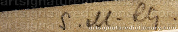 Authentic signature by Siri LAGERCRANTZ-MAGNUS on  artwork