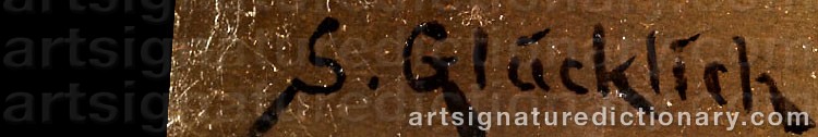 Authentic signature by Simon GLÜCKLICH on  artwork