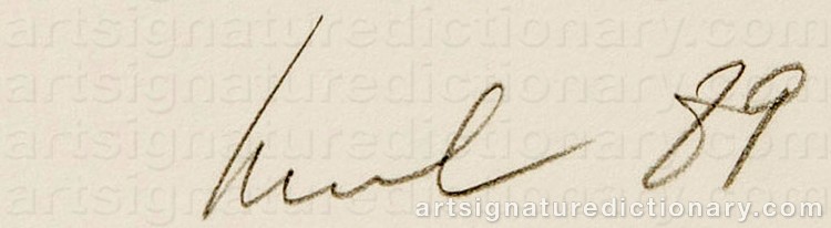 Authentic signature by Raul MEEL on Drawing/Graphic/Print artwork