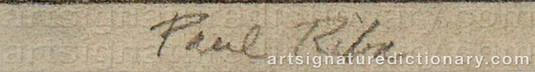 Authentic signature by Paul RIBA on artwork