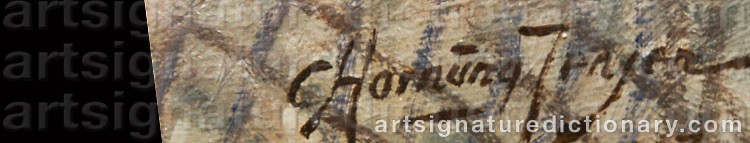 Authentic signature by Carl HORNUNG-JENSEN on artwork