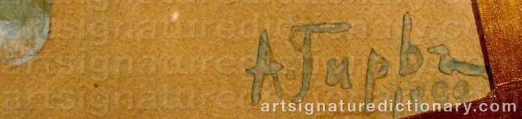 Authentic signature by A. TUPBZ on  artwork