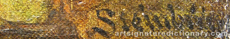 Authentic signature by Edouard STEINBRÜCK on  artwork