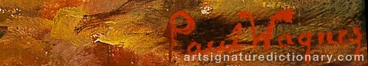 Authentic signature by Paul Hermann WAGNER on  artwork