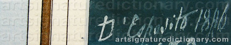Authentic signature by Giacomo D'ESPOSITO on  artwork