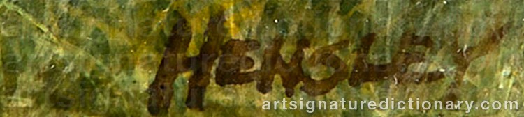Authentic signature by Jackson Morey HENSLEY on Painting/Watercolour artwork