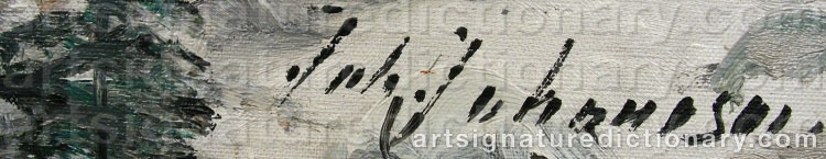 Authentic signature by Joh JOHANSON on artwork