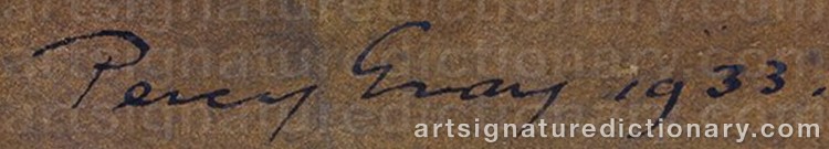 Authentic signature by Percy (Henry Percy) GRAY on Painting/Watercolour artwork
