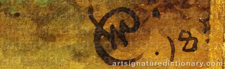 Authentic signature by Wilhelm CAMPHAUSEN on artwork