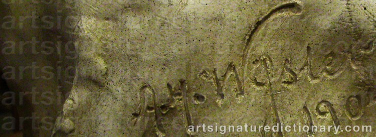 Authentic signature by Anders H. WISSLER on  artwork