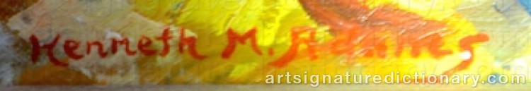 Authentic signature by Kenneth Miller ADAMS on  artwork