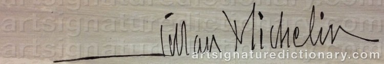 Authentic signature by Lillan MICHELIN on Painting/Watercolour artwork