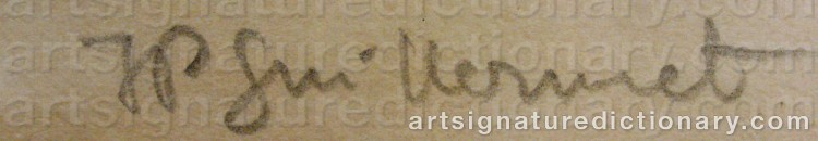 Authentic signature by Jean-Pierre GUILLERMET on  artwork