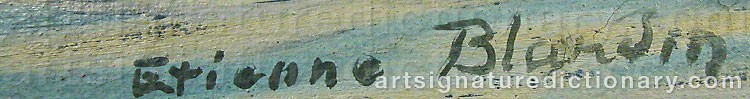 Authentic signature by Etienne BLANDIN on artwork