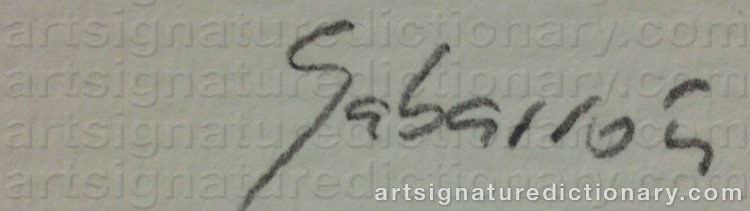 Authentic signature by Cristobal GABARRON BETEGON on Drawing/Graphic/Print artwork