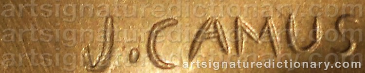 Authentic signature by Jean Marie CAMUS on  artwork